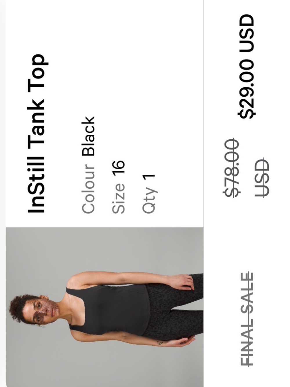 lululemon athletica Black InStill Scoop Neck Tank